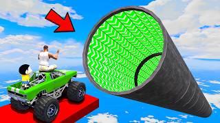 SHINCHAN AND FRANKLIN TRIED THE IMPOSSIBLE LONGEST BOOSTER TUBE TUNNEL PARKOUR CHALLENGE GTA 5