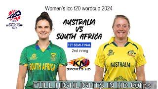 AUS-W VS SA-W icc women t20, 2024 highlights part i, 1st Inning HD 60fps