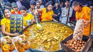 Nepali Girl Selling Bihari Style Palang Tod Chicken Litti Rs. 80/- Only l Patna Street Food