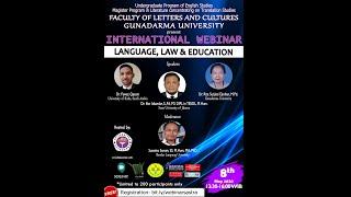 INTERNATIONAL WEBINAR - LANGUAGE, LAW & EDUCATION