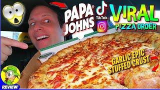 Trying the VIRAL TikTok® Pizza from Papa John's®! ‍⏰ EPIC Stuffed Crust!  Peep THIS Out! ️‍️