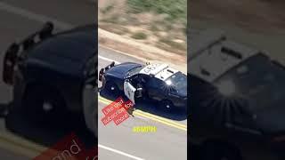 Driver of Stolen Police Car Ends With Him Jumping Out Of Unit at 45 MPH #policecar #chp #carchase