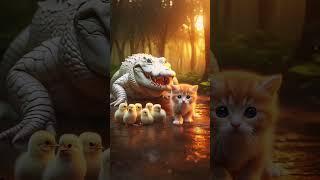 Meowmongs A kitten caring for a baby bird #catstories #animation #meowmongs