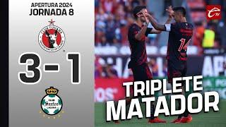 XOLOS 3-1 SANTOS RESUMEN | LIGA MX | JORNADA 8  | APERTURA 2024 | CALIENTE TV 