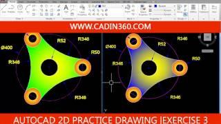 AUTOCAD 2D PRACTICE DRAWING | EXERCISE 3 | BASIC TUTORIAL FOR BEGINNERS