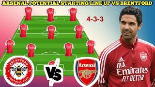  Arsenal potential starting lineup vs Brentford || EPL 2024/2025