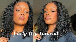 Super Easy Curly Wig Tutorial *NEW* Ready To Go Burmese Curls Frontal Wig For Fall ft.  Wiggins Hair