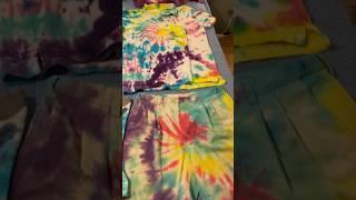 #tiedye my undies and fixed a pair of oil stained shorts.