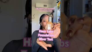 Will Haus labs foundation last long hours?? Let’s see! #makeuptest #youtubeshorts #oilyskinmakeup