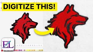 How to Digitize a LOGO for Machine Embroidery | Step-by-step!