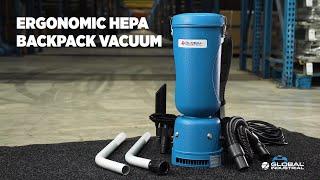 Global Industrial™ Ergonomic HEPA Backpack Vacuum, 2-1/2 Gallon Capacity