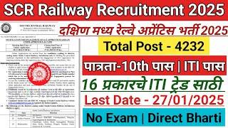 Railway Recruitment 2025 | SCR Secandrabad Apprentice 2024-25 |SCR Apprentice Online Form Apply 2024