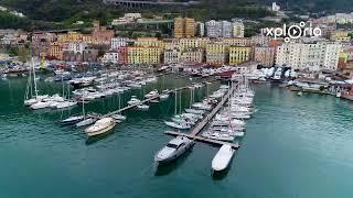 Salerno old town port, South Italy 2018.04 aerial video