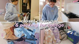 BIG closet clean-out & packing for college | moving out for college episode 2