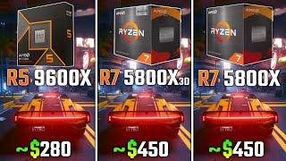 AMD RYZEN 5 9600X vs RYZEN 7 5800X3D vs RYZEN 7 5800X | Test in 6 Games