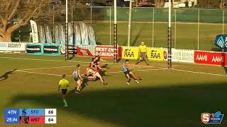 Sturt's Ash Johnson kicks the sealer - Rd 3 Statewide Super League