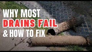 How to Build a Better French Drain Digging SHALLOW - Diy 3" corrugated  pipe