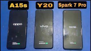 TECNO Spark 7 Pro and Vivo Y20 and Oppo a15s Speed Test! PUBG MOBILE GAME TEST,