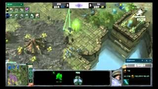 스타크래프트2 프로리그 [06.16] 김도욱(8게임단) vs 김정우(CJ) 7세트 / 돌개바람 - SPL,프로리그,esportstv,Starcraft2