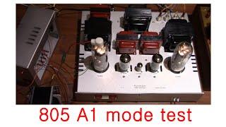 805 SET tube power amplifier performance test at class A1 (A) mode