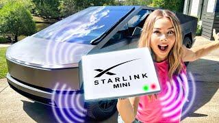 Testing Starlink Mini During a HURRICANE Inside a Tesla