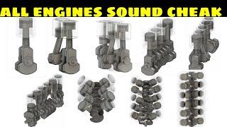 single cylinder to v12 engine sound check || v2 to v16 sound check #engine