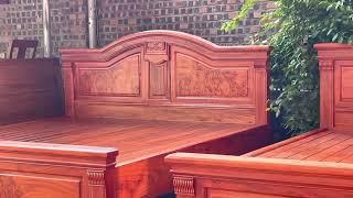 Báo giá giường ngủ cong trơn gỗ Hương Đá | Sơn Thịnh 0906071721