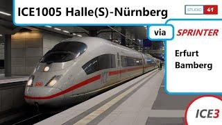 Führerstandsmitfahrt/Cabride Halle(Saale)-Nürnberg *ICE1005* (ICE3 II BR403)