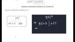 Fast Math Tricks - How to Quickly find Square of a Number ending in 5, 25 and 75