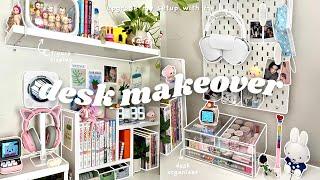 desk makeover 2023 ️: asmr unboxing, decluttering + reorganizing (aesthetic)