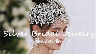 Elegant Silver Alloy Bridal Jewelry 2021 Headpieces Tassel Earrings Rhinestone Wedding Accessories