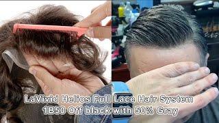 Helios #1B50 Off Black with 50% Gray | LaVivid Hair System