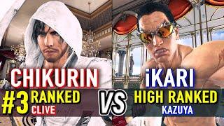 T8  CHIKURIN (#3 Ranked Clive) vs iKARI (Kazuya)  Tekken 8 High Level Gameplay