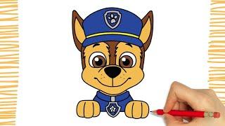 How To Draw CHASE I PAW PATROL I Easy