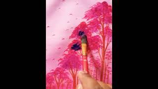 #acrylic #penting ,,beautiful Painting,, tree,,penting easy,,Acrylic,, Painting ️