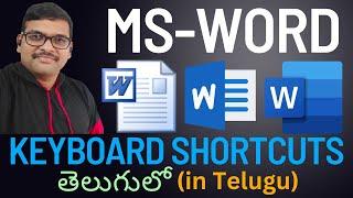 MS WORD KEYBOARD SHORTCUTS (in Telugu)