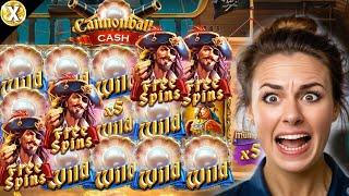 Cannonball Cash  Super Epic Big Win!  NEW Online Slot - Red Tiger Gaming - All Features