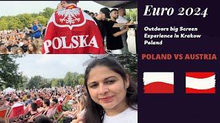 Watching Euro Cup football match| Outdoors Big Screen Experience| what a crowd! #polska #europe