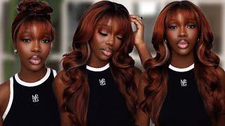 Outre Melted Hairline Glueless HD Lace Front Wig - MANDISA - Pre-Styled Bangs | Okemute Ugwuamaka