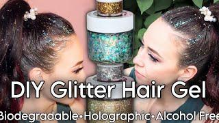 Homemade glitter hair gel tutorial | Holographic, biodegradable, alcohol free