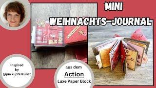 Weihnachts-Akkordeon-Journal mit Dekor aus dem Action Luxe Paper Block + gefaltetes Spezialcover