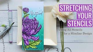 Stretch Your Stencils for A Slimline Card: Covid Positive, It Finally Got Me