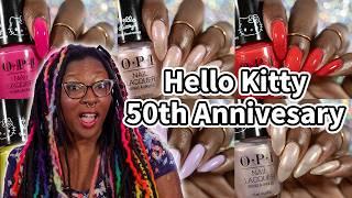 OPI x Hello Kitty 50th Anniversary Nail Polish Collection Swatches & Comparisons