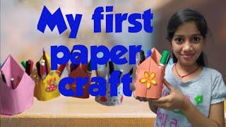 My first paper craft|| stationary holder|| by hamsi || from crazy hamsi corner ||