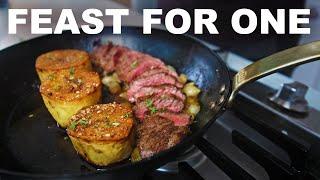 One-pan mini-roast with fondant potatoes (Christmas dinner for 1 or 2)