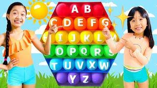 RACHEL AND KAYCEE LEARNING SUMMER ALPHABET | RACHEL WONDERLAND