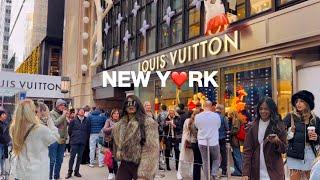 [4K]NYC Christmas Walk 5th Ave Holiday Decorations & New Louis Vuitton Store Tour | Nov 2024