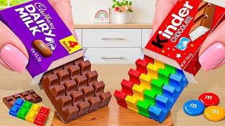 Sweet Chocolate Cake Recipe Using Dairy Milk & Rainbow Kinder | Viral Chocolate Cake 