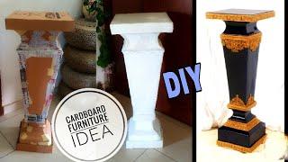 CARDBOARD FURNITURE IDEA | DIY CARDBOARD TABLE PILLAR IDEA: #cardboardfurniture #howtomake: