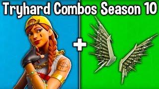 10 TRYHARD SKIN + BACKBLING COMBOS in SEASON X! (Fortnite Tryhard Combinations Season 10)